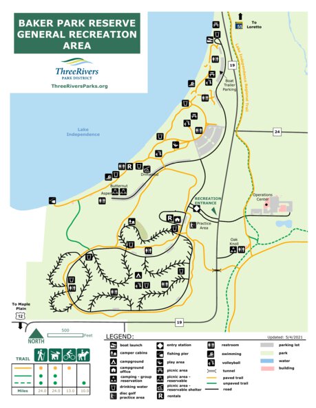 Baker Park Trail Map Baker Park Reserve Recreation Area - Three Rivers Park District - Avenza  Maps