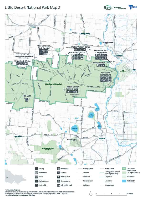 Desert National Park Map Little Desert National Park Visitor Guide - East - Parks Victoria - Avenza  Maps