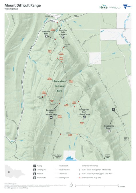 Grampians National Park Map Grampians National Park-Mount Difficult Range - Parks Victoria - Avenza Maps