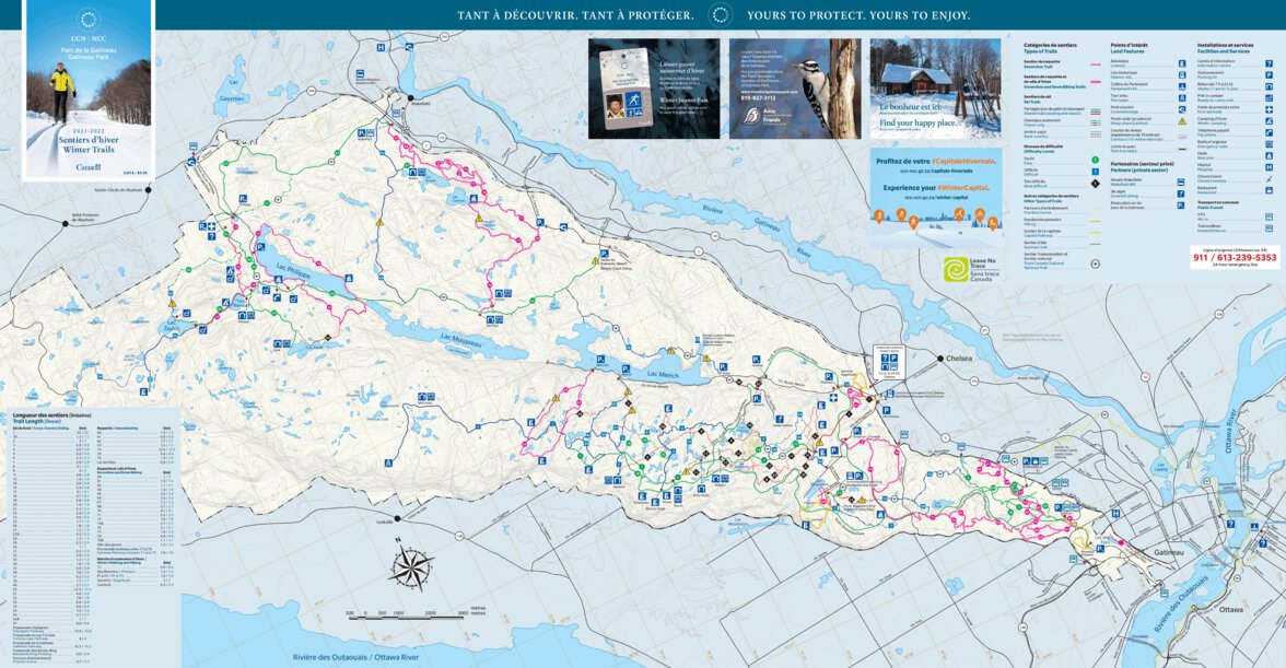 Gatineau Park Winter Map Parc De La Gatineau/Gatineau Park (2021) - National Capital Commission /  Commission De La Capitale Nationale - Avenza Maps