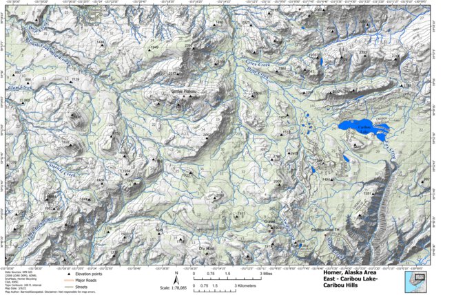 Caribou Hills Alaska Map Homer, Alaska-Caribou Lake Area - Barnwellgeospatial - Avenza Maps