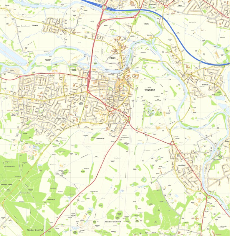 Map Of Windsor Area Windsor And Eton Street Map - Paul Johnson - Offline Maps - Avenza Maps