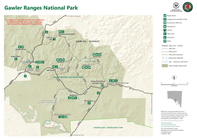 Gawler Ranges National Park Map Gawler Ranges National Park - Department For Environment And Water - Avenza  Maps
