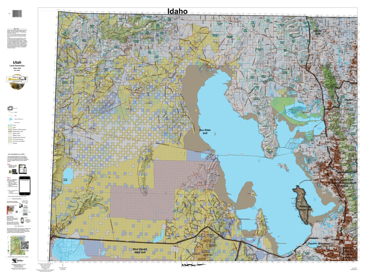 Box Elder County Land Ownership Map Box Elder Utah Mule Deer Hunting Unit Map With Land Ownership - Huntdata  Llc - Avenza Maps
