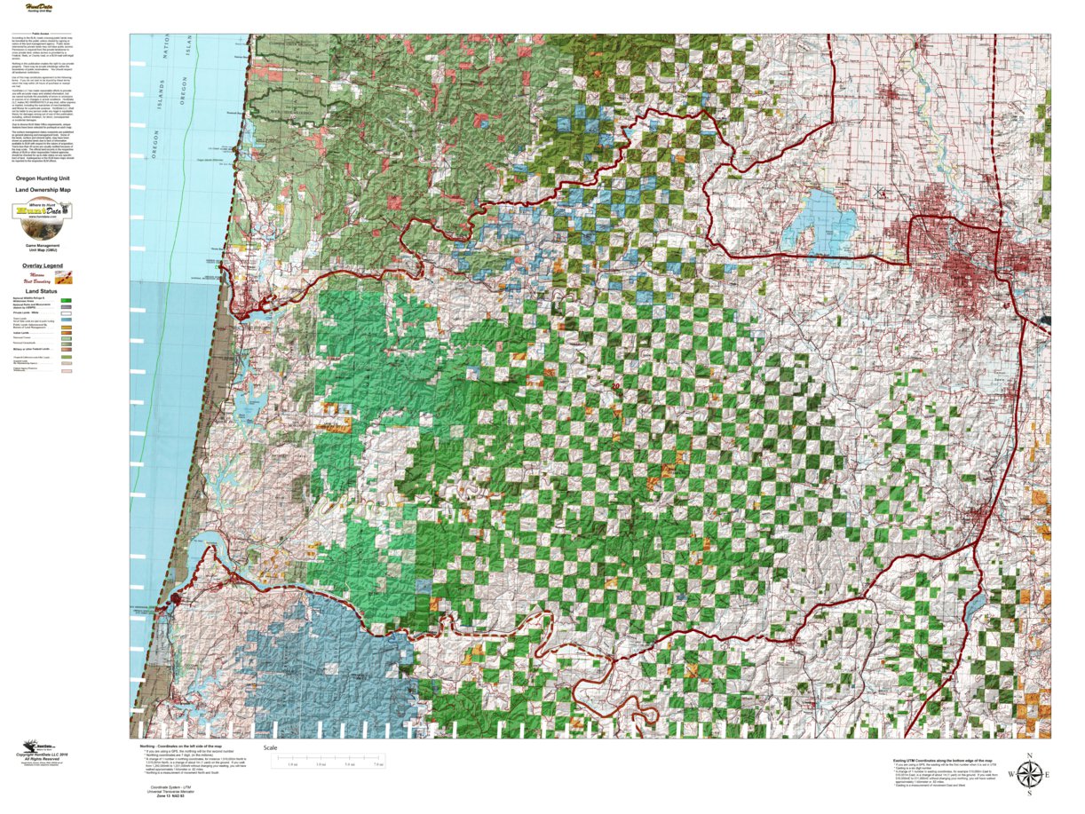 Oregon Land Ownership Map Oregon Hunting Unit 20, Siusla Land Ownership Map - Huntdata Llc - Avenza  Maps