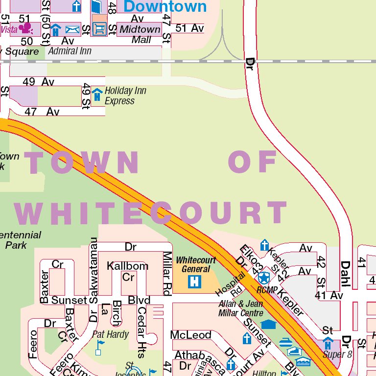Map Of Whitecourt Alberta Whitecourt, Ab - Mapmobility Corp. - Avenza Maps