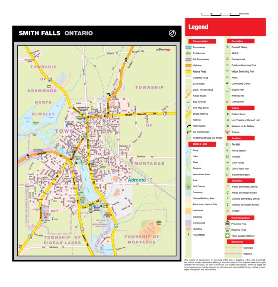 Smith Falls Ontario Map Smiths Falls, On - Mapmobility Corp. - Avenza Maps