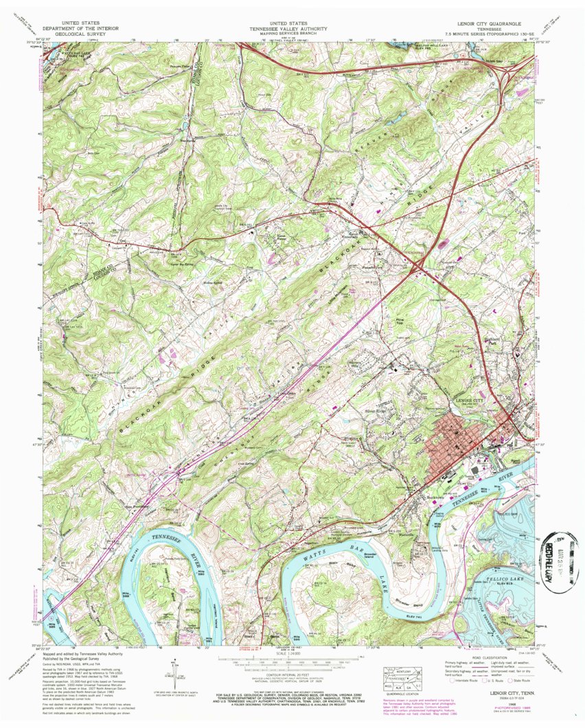 Lenoir City Tn Map Lenoir City, Tn (1968, 24000-Scale) - United States Geological Survey -  Avenza Maps