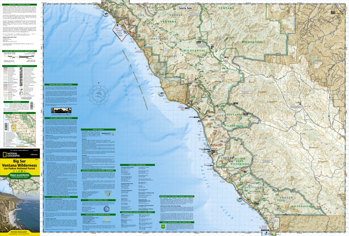 814 Big Sur Ventana Wilderness Los Padres National Forest National Geographic Avenza Maps