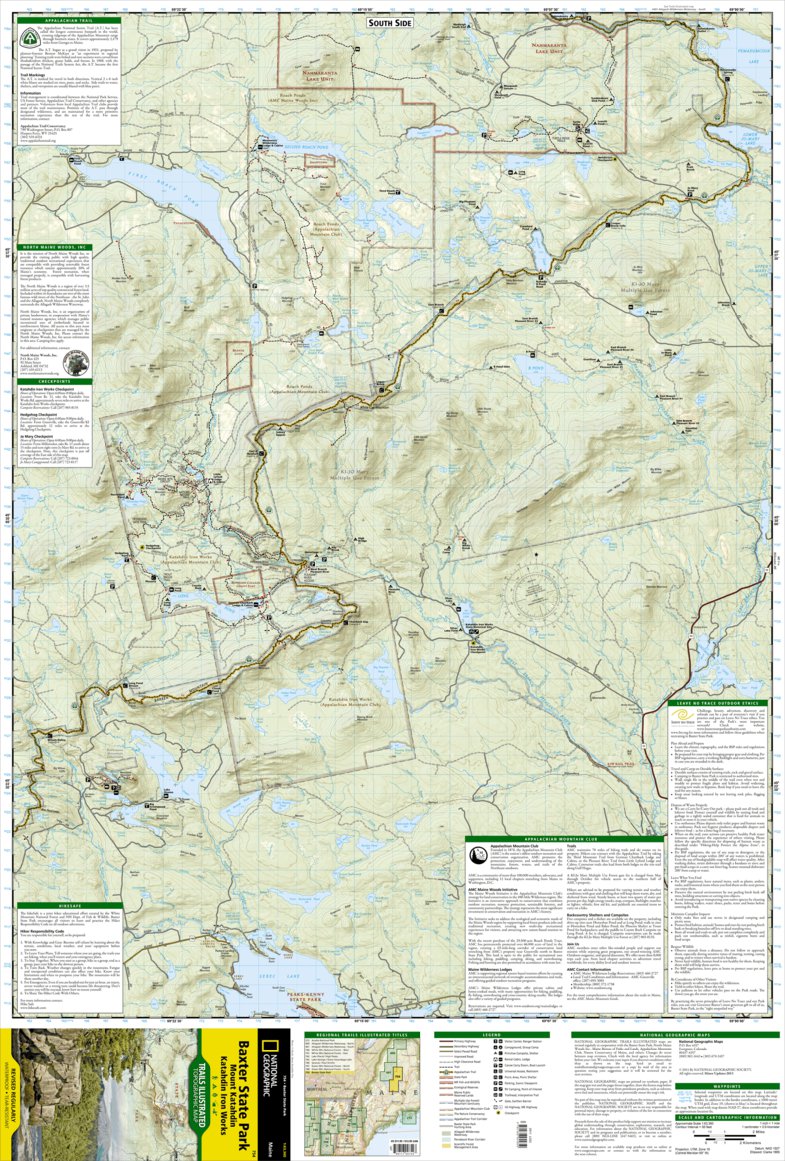 Baxter State Park Trail Map 754 :: Baxter State Park [Mount Katahdin, Katahdin Iron Works] - National  Geographic - Avenza Maps