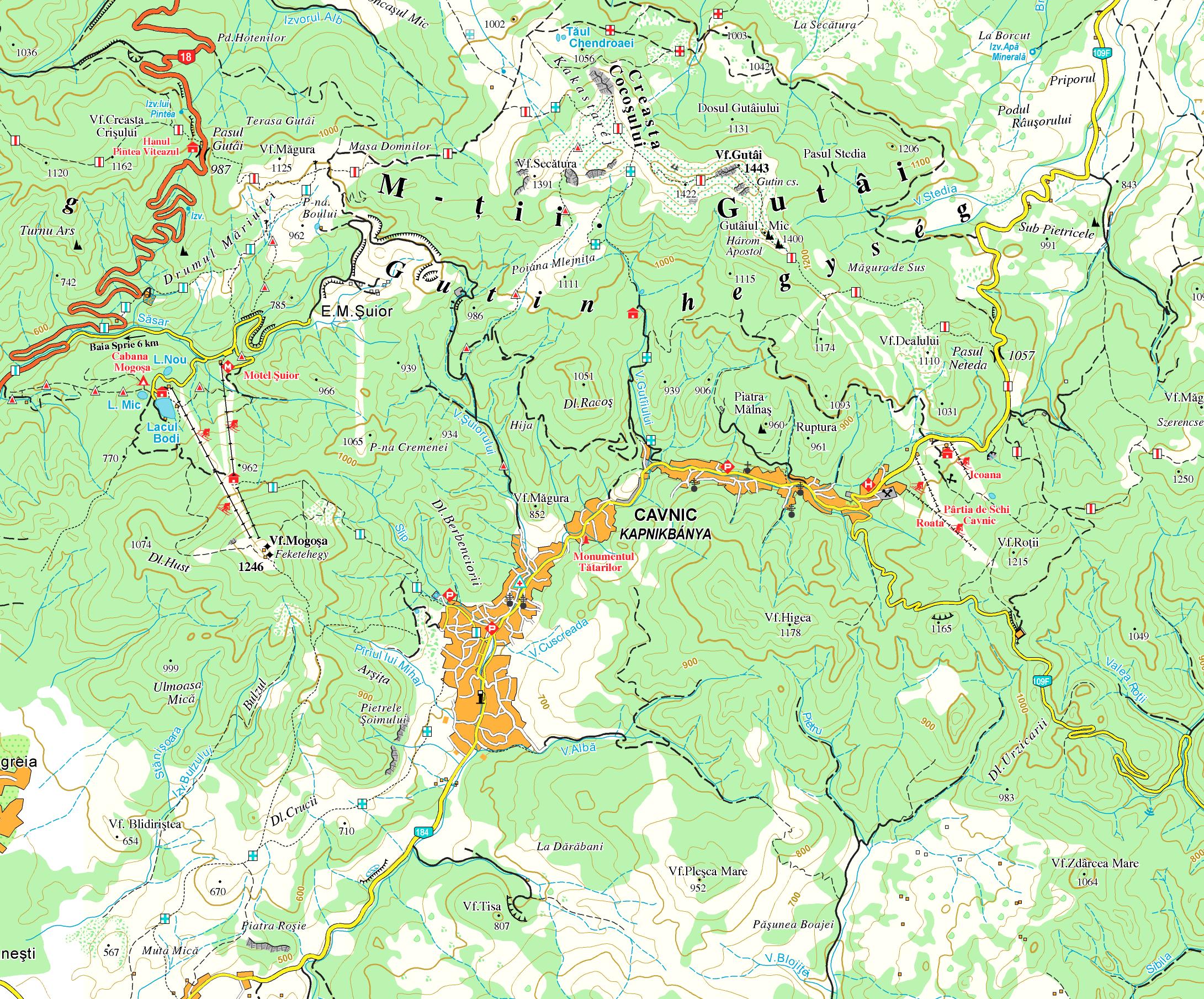 muntii tibles harta Munţii Gutai Lăpus Si ţibles Gutin Lapos Cibles Hegyseg Suncart Erfatur Avenza Maps muntii tibles harta