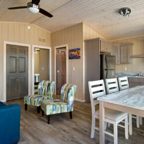 Boathouse cottage living and dining