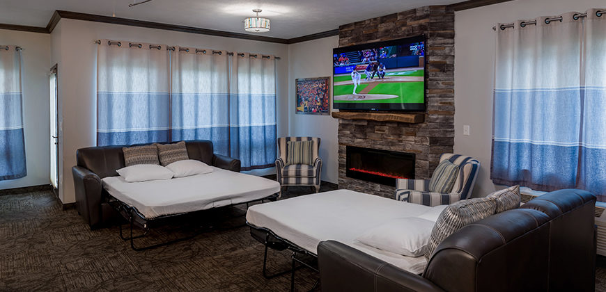 Pull-out Beds and fireplace