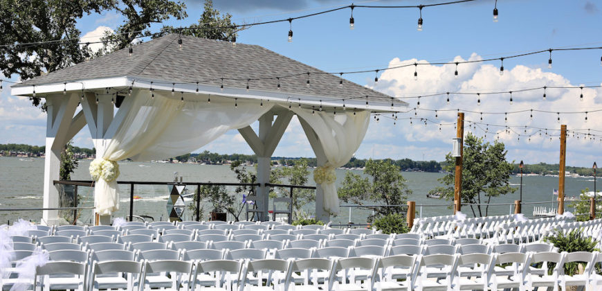 Outdoor Wedding setup with chairs