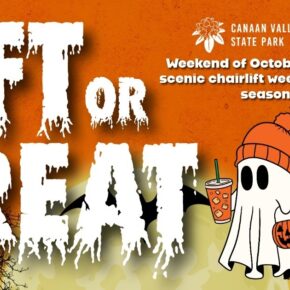 Lift or Treat: Weekend of October 25 – last scenic chairlift weekend of the season. Canaan Valley Resort State Park.