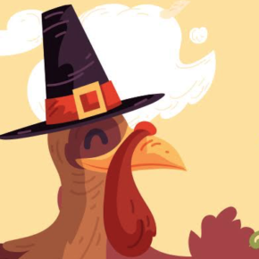 Turkey in a pilgrim hat