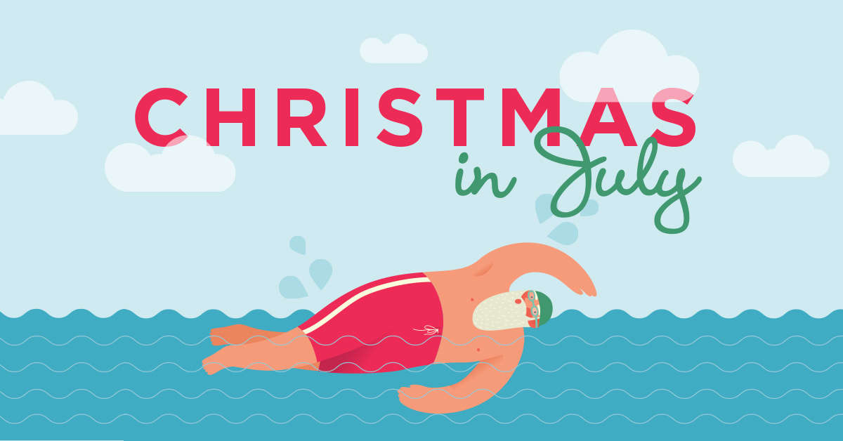 Santa Swimming