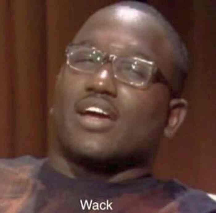 A screengrab of Hannibal Buress on The Eric Andre Show saying the word “wack”
