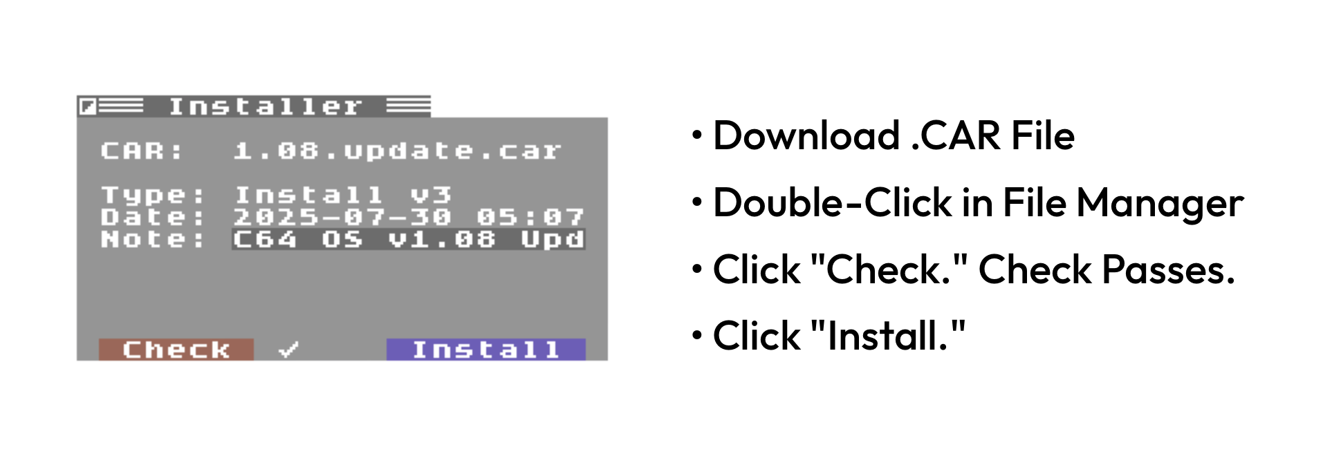 Installing Software Updates is easy as 1, 2, 3. Check Integrity.
