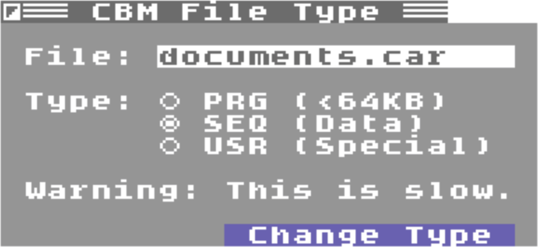 New CBM File Type Utility.