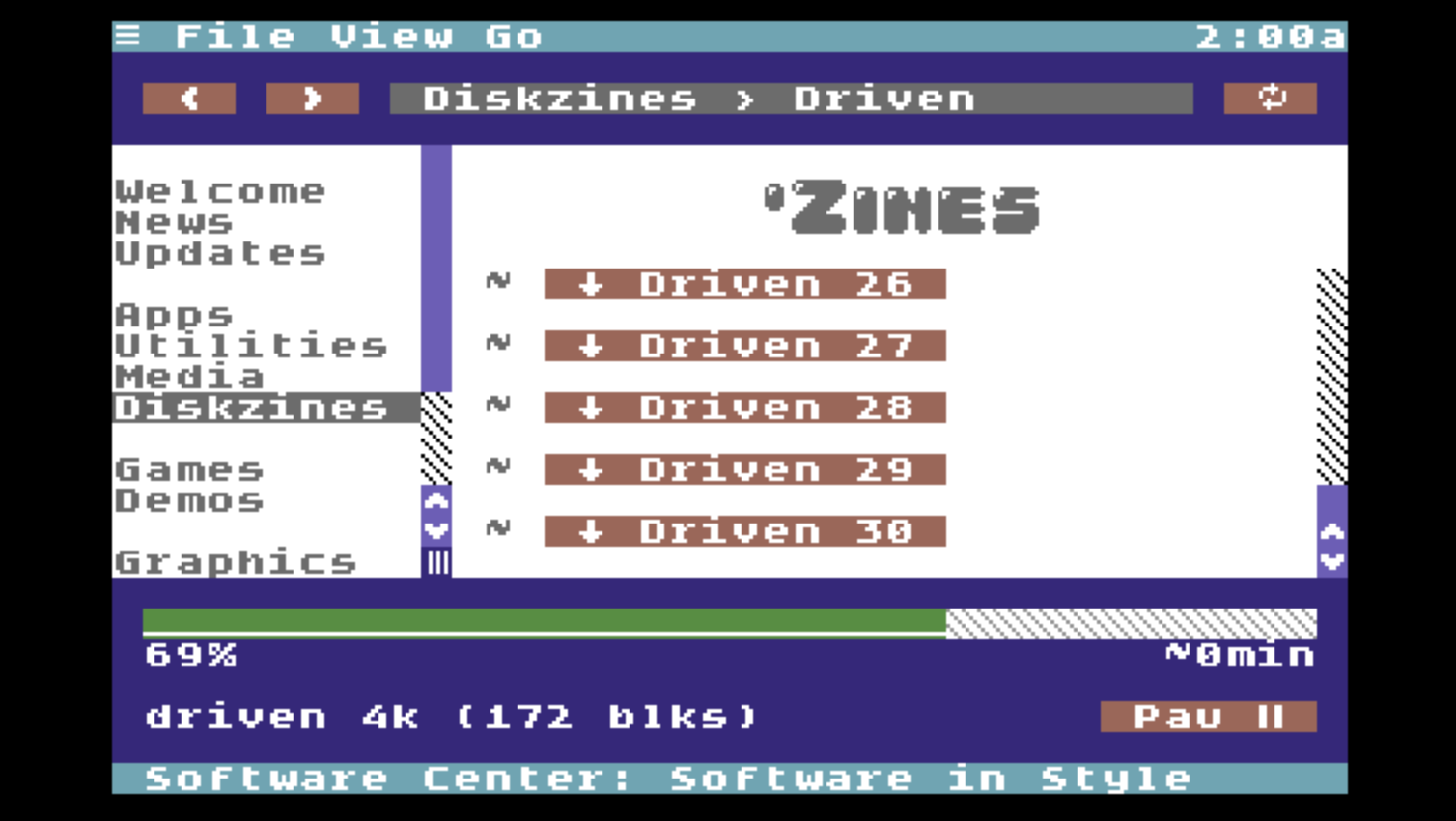 Downloading an issue of Driven diskzine — 69%