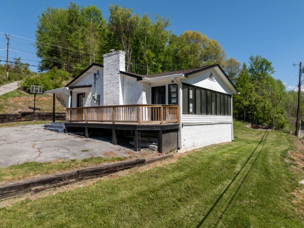 Front deck and chimney