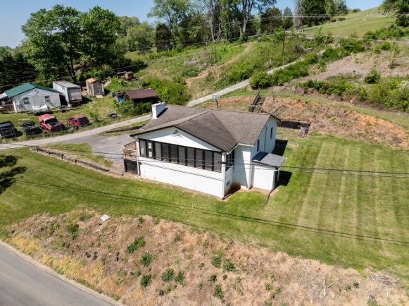 Aerial view of the front