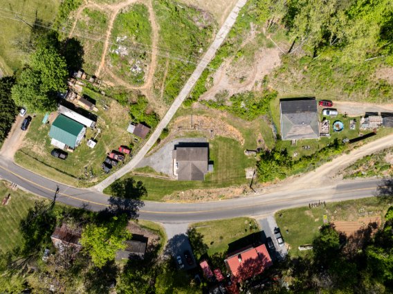 Aerial top-down view of the property