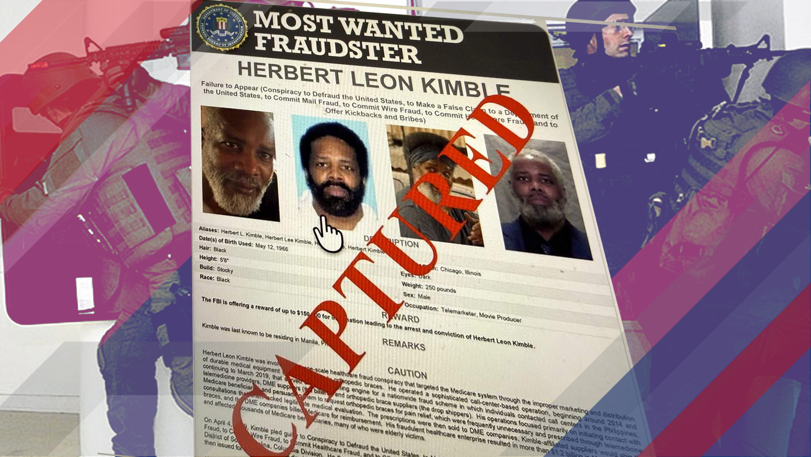 FBI Arrests Herbert Kimble in Massive 1.2 Billon Medicare Fraud Scheme