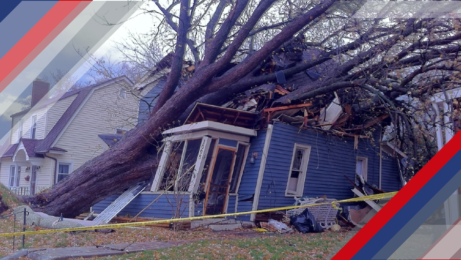 Massive Tree Smashes House as Insurance and Neighbors Help a Family Rebuild