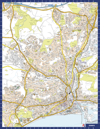 Swansea A-Z Street Map