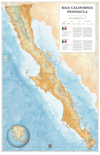 Baja California Peninsula Wall Map – 26 inch