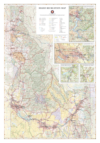 Idaho Recreation Wall Map – 26 inch