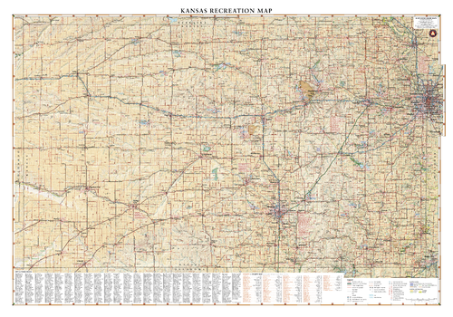 Kansas Recreation Wall Map – 26 inch