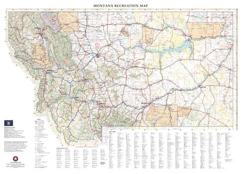 Montana Recreation Wall Map – 26 inch
