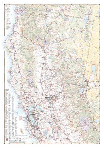 Northern California Recreation Wall Map – 26 inch