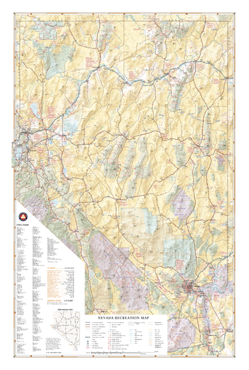 Nevada Recreation Wall Map – 26 inch