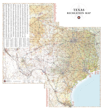 Texas Recreation Wall Map – 26 inch