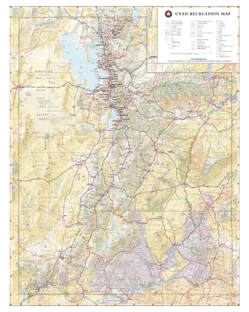 Utah Recreation Wall Map – 26 inch