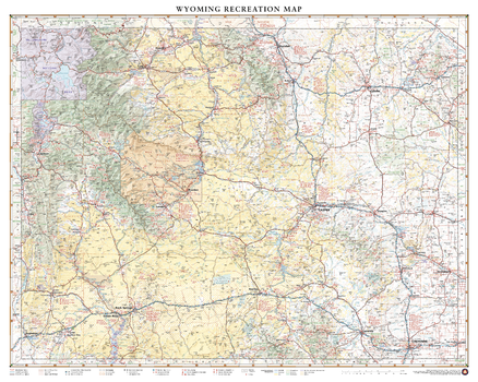 Wyoming Recreation Wall Map – 26 inch