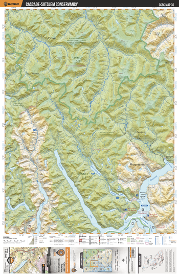 CCBC35 Cascade Sutslem Conservancy - Cariboo Chilcotin Coast BC Topo