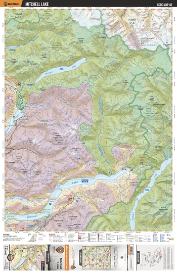 CCBC45 Mitchell Lake - Cariboo Chilcotin Coast BC Topo