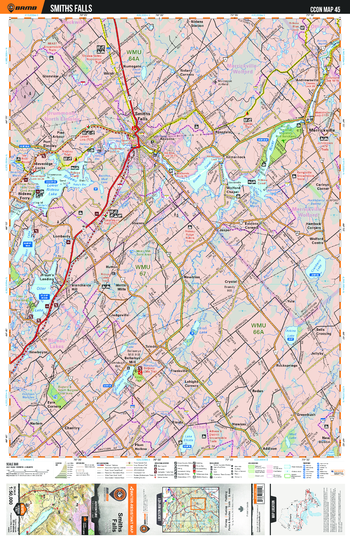 CCON45 Smiths Falls - Cottage Country Ontario Topo