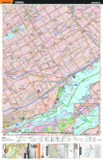 CCON64 Cornwall - Cottage Country Ontario Topo