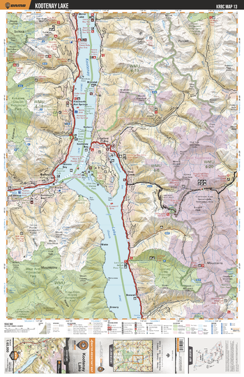 KRBC13 Kootenay Lake - Kootenay Rockies BC Topo