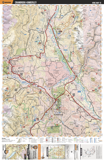 KRBC15 Cranbrook Kimberley - Kootenay Rockies BC Topo