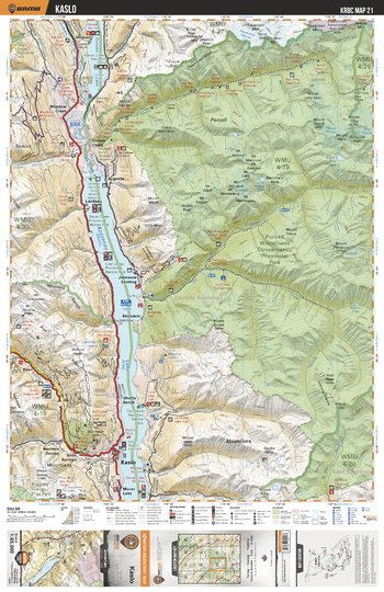 KRBC21 Kaslo - Kootenay Rockies BC Topo
