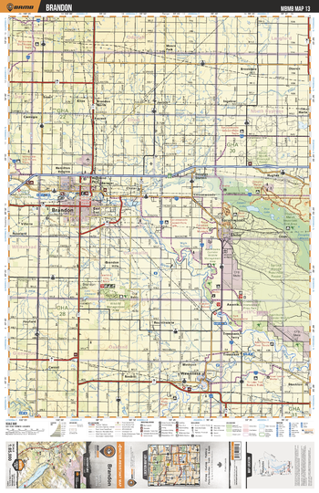 MBMB13 Brandon - Manitoba Backroad Mapbook Topo