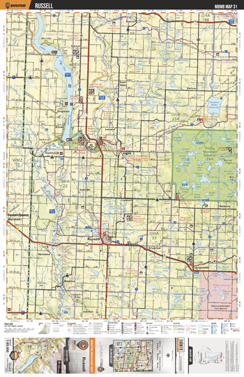 MBMB31 Russell - Manitoba Backroad Mapbook Topo