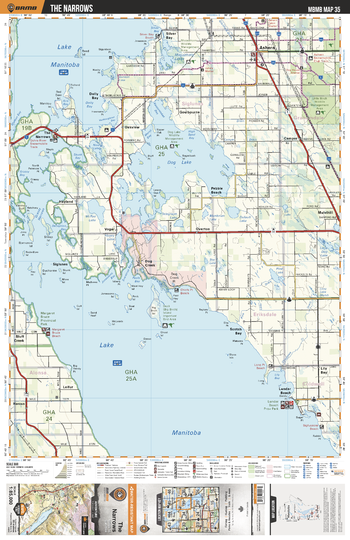 MBMB35 The Narrows - Manitoba Backroad Mapbook Topo